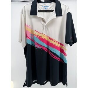 Chubbies Mens XXL Performance Polo Shirt Brushstroke Graphic 80s Style